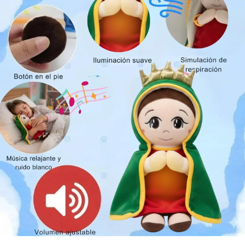 Peluche con respiración anti ansiedad de la virgen